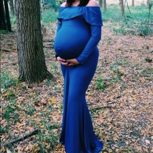 Royal blue maternity dress